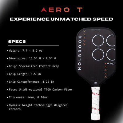 HOLBROOK HOLBROOK Pro - Aero T [Elongated] - 14mm & 16mm - B&T Racket