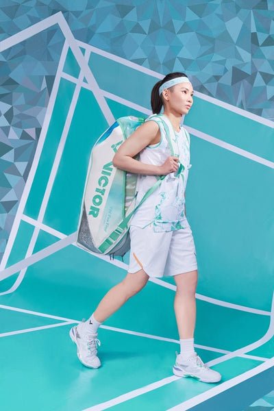Victor Victor Tai Tzu Ying 6 Piece Racket Bag BR5233TTY AR (Bright White/ Cockatoo Green) - B&T Racket