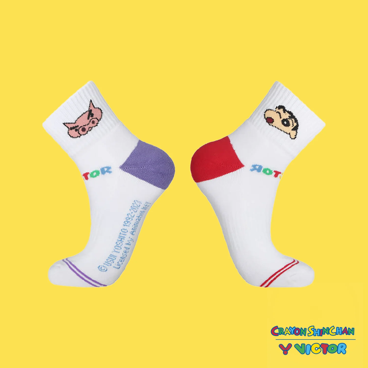 Victor USA Victor x Crayon Shinchan Socks- SK-410CS JD (Purple/Red) - B&T Racket