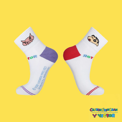 Victor USA Victor x Crayon Shinchan Socks- SK-410CS JD (Purple/Red) - B&T Racket