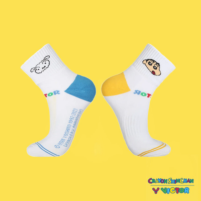 Victor USA Victor x Crayon Shinchan Socks- SK-410CS ME (Blue/Yellow) - B&T Racket