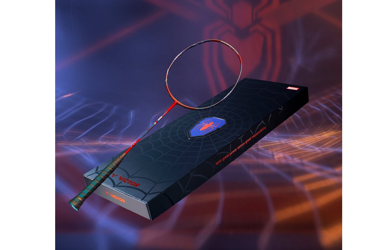 Victor USA VICTOR X SPIDER-MAN Limited Edition Badminton Racket Set - B&T Racket
